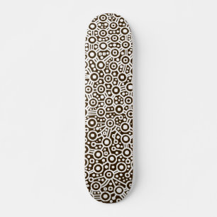 Skate Circuito de alienígena - Branco sobre castanho es