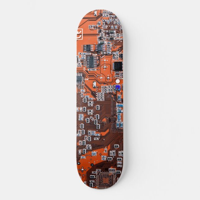 Skate Circuito de Placa de Computador Geek Laranja (Frente)