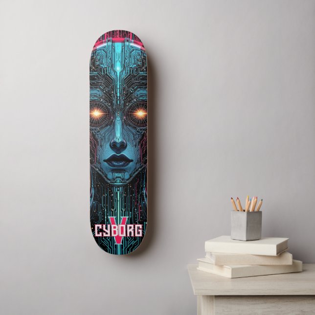 Skate Circuito Fantasma Cyborg (Arte de parede)