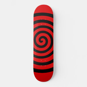Skate Círculo Espiral Abstrato preto em vermelho