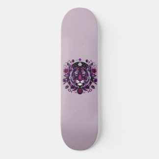 Skate Círculo Floral do Tigre Roxo
