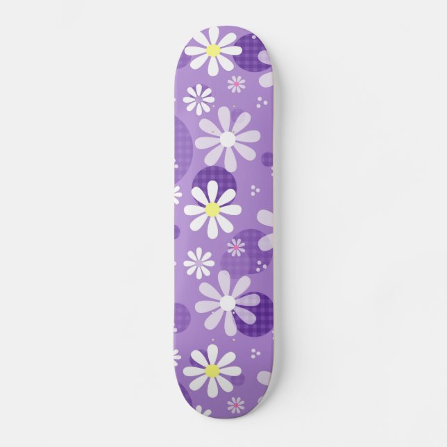 Skate Círculos de Gingham Roxo das Estrelas da Estreia (Frente)