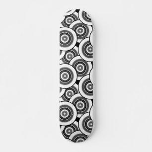 Skate Círculos e anéis - padrão geométrico preto e branc