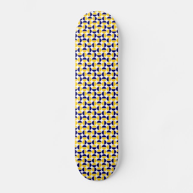 Skate Círculos rotativos - Amarelo e Marinho (Frente)