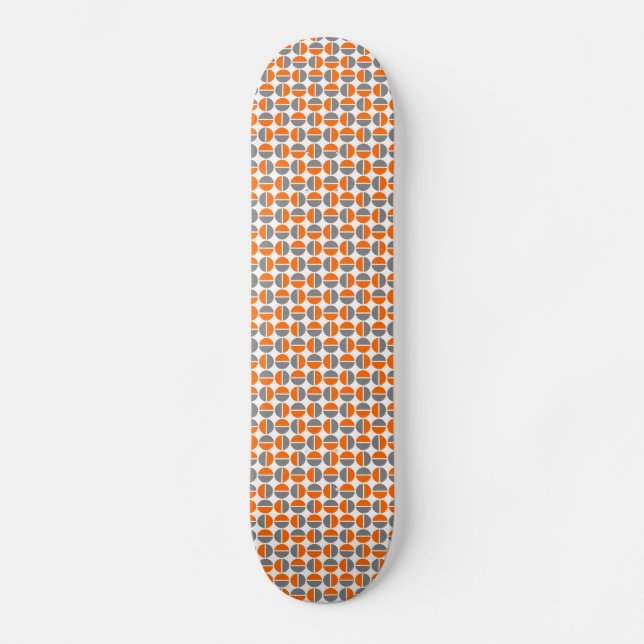 Skate Círculos rotativos - Laranja e Cinzas (Frente)