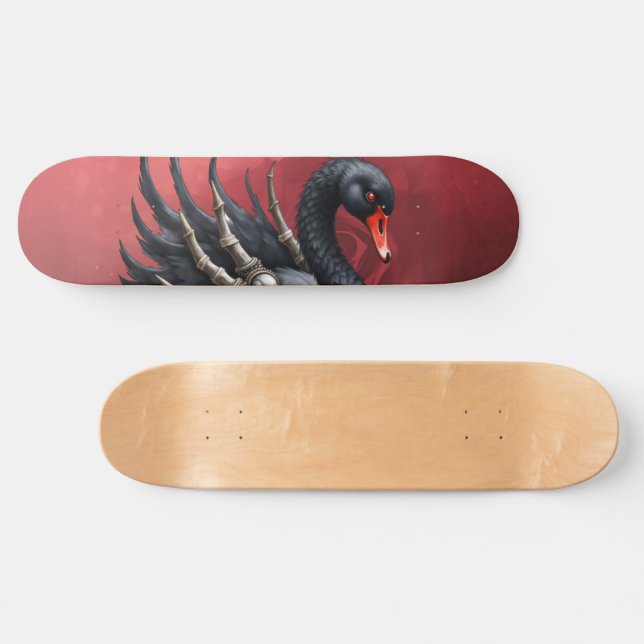 Skate Cisne Negro de Ossos – Elegância Gótica (Horz)