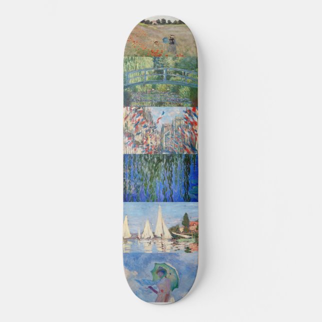 Skate Claude Monet - Patchwork de obras de arte (Frente)