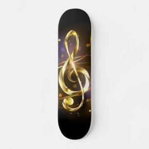 Skate Clef de Sol de Música Dourada