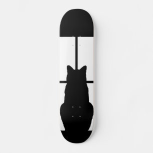 Skate Clique do gato preto da janela para personalizar