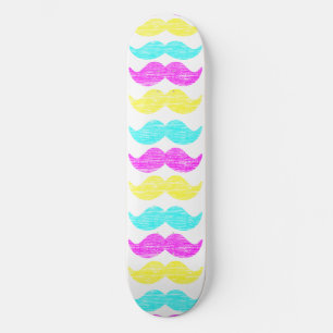 Skate CMY Mustaches (estilo letterpress)