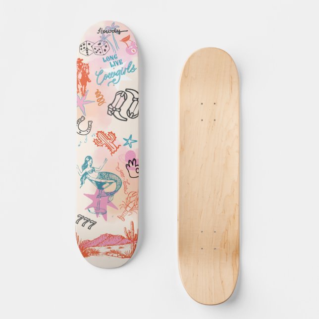 Skate Coastal Cowgirl College Dorm Room Wall Art (Frente)