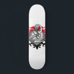 Skate Cobra Vermelho Preto<br><div class="desc">Uma corajosa serpente de cobra e grifo em vermelho e preto. Cor rica em fundo branco. O cobra circunda um coração de pedra e o grifo é o fundo.</div>