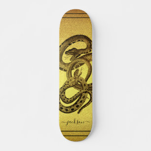 Skate Cobras Personalizados Folha de Papel Ouro