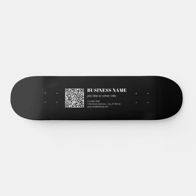 Skate Código QR personalizado e texto retrô-moderno edit (Horz)