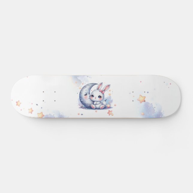 Skate coelho fofo e crianças da lua (Horz)