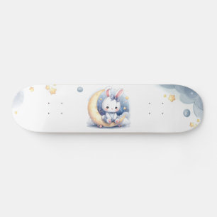 Skate coelho fofo e crianças da lua