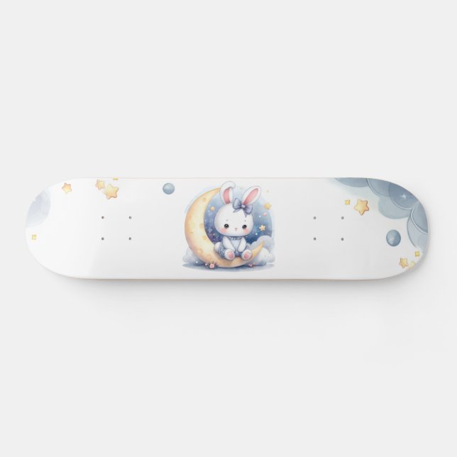Skate coelho fofo e crianças da lua (Horz)