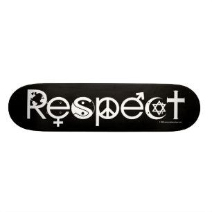 Skate Coexistir com Respeito - Paz Bondade & Tolerância
