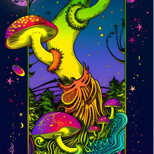 Skate cogumelo trippy color psíquico