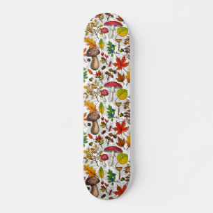 Skate Cogumelos, folhas, loucos e bagas de outono