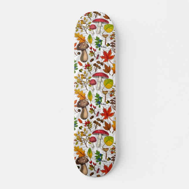 Skate Cogumelos, folhas, loucos e bagas de outono (Frente)