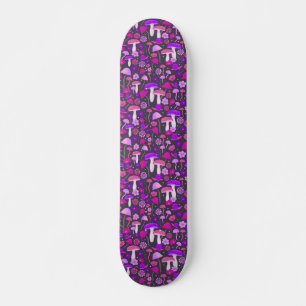 Skate Cogumelos Trippy Roxo, Rosa e Preto