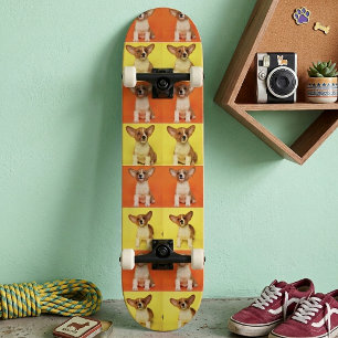 Skate Colagem de 16 Fotos Personalizadas do Seu Cachorro