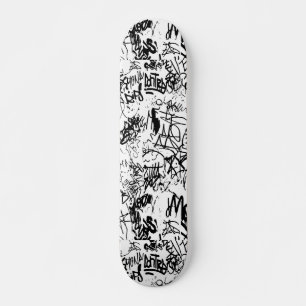 Skate Colagem de Abstrato preto e branco