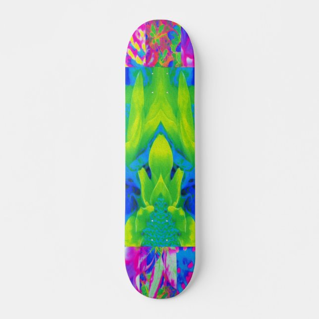 Skate Colagem de Jardim de Girassóis em Patchwork Abstra (Frente)