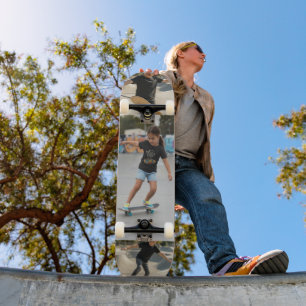 Skate Colagem Personalizada de 3 Fotos Ação Personaliz