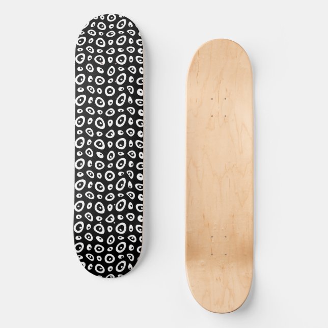 Skate Colírio Abstrato de Mazipoodles - Branco Negro (Frente)