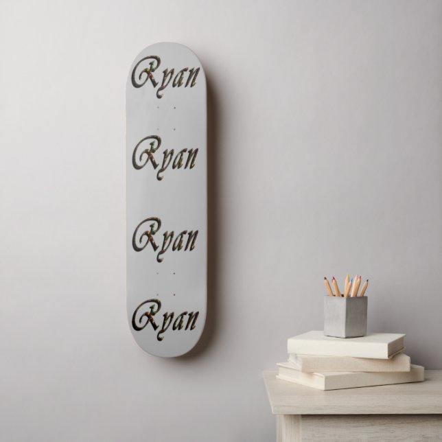 Skate Colorida Designed Ryan Name, (Arte de parede)