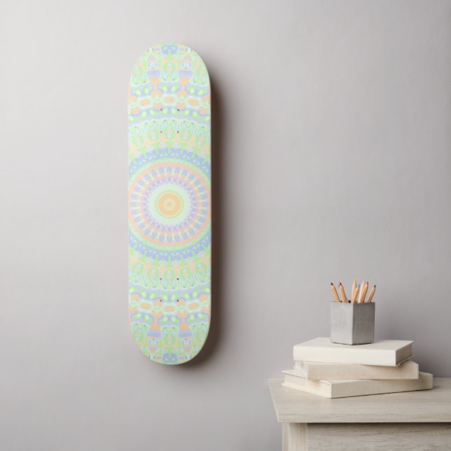 Skate Colorido Mandala Hippie Groovy (Arte de parede)