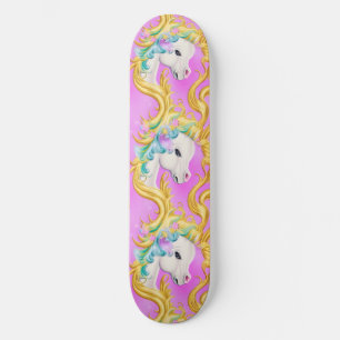 Skate Colorido Pastel Unicórnio com Destaque Barroco Roc