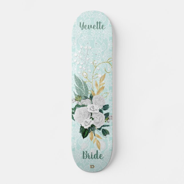 Skate Coluna com cadarço e Marca Dd Rosas (Frente)