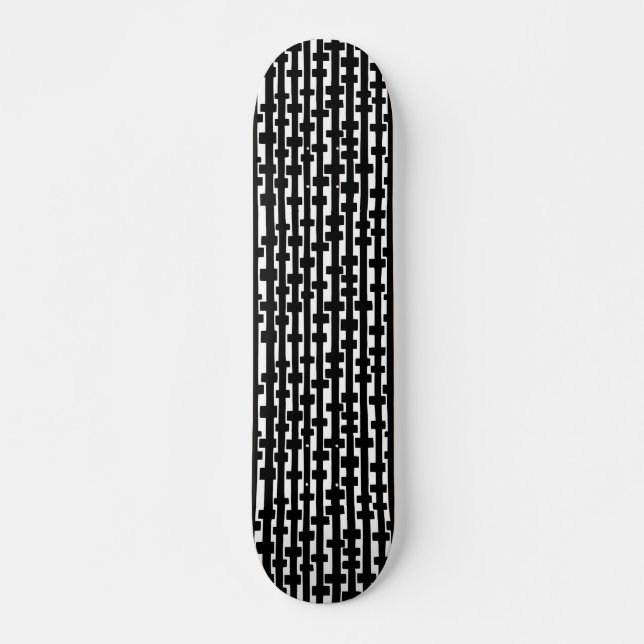 Skate Colunas de abstrato - Preto em Madeira (Frente)