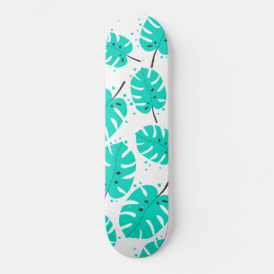 skate com folhas tropicais.