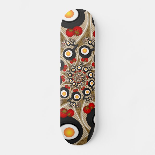 Skate Comida Engraçada De Arte Fractal, Tomates, Ovos (Frente)