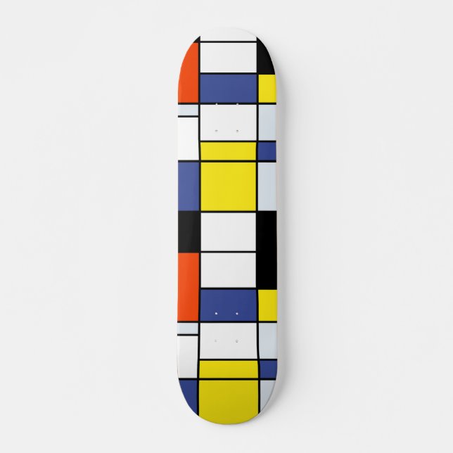 Skate Composição Piet Mondrian A - Arte Moderna Abstrato (Frente)