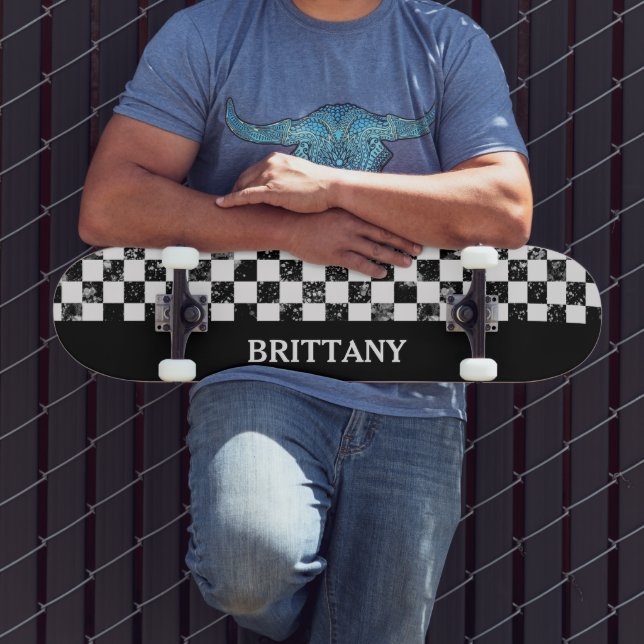 Skate Conselho branco e preto (Ao ar livre 3)