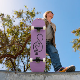 Skate Contorno de Gato de na moda Kitty