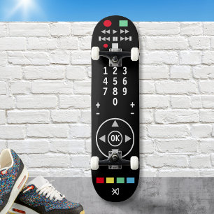 Skate Controle Remoto de TV Preto Moderno Elegante Legal