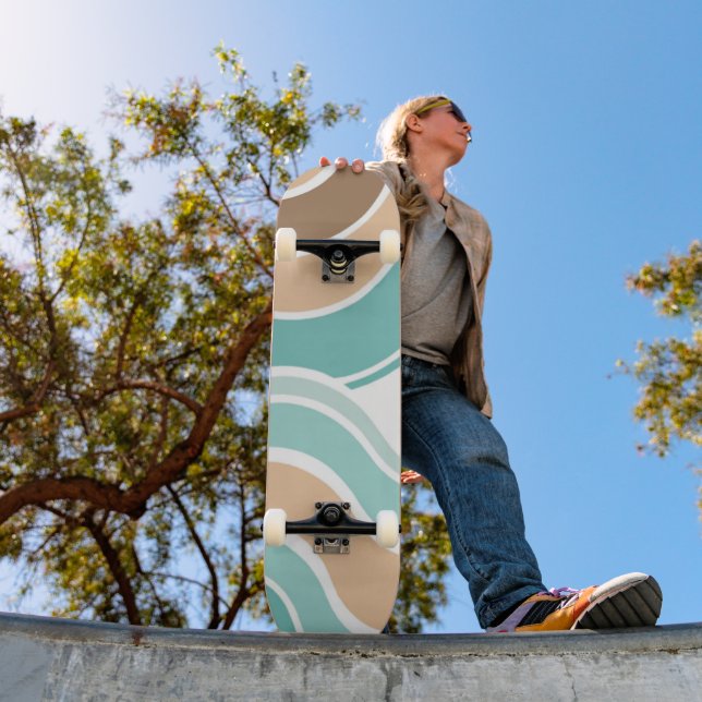 Skate Cor abstrato azul-alaranjada colorida (Ao ar livre 1)