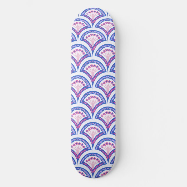 Skate cor damasco floral azul (Frente)