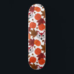 Skate Cor de Água Folha de Folha de Raposa de Folha de R<br><div class="desc">Este padrão bonito e legal é perfeito para o outono e o outono. Apresenta uma raposa vermelha, preta e branca pintada à mão; folhas de cor-de-água castanha, castanha e vermelho-queimado; pequenas bolotas castanhas e abóboras laranja sobre um simples fundo branco. Sua arte, moderna, adorável, única e original. Estilize com este...</div>