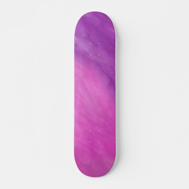 Skate Cor de Água Púrpura e Rosa Personalizada (Frente)