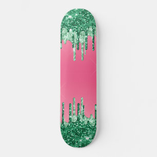Skate Cor de Melancia Rosa Rosa das Grelhas Verdes