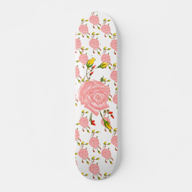 Skate cor-de-rosa da flor (Frente)