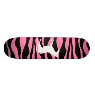 Skate cor-de-rosa da zebra