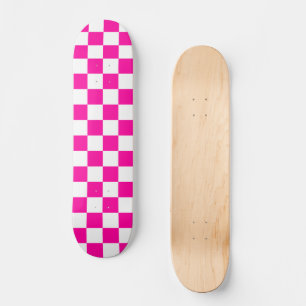 Skate Cor-de-rosa e branco-neon verificados